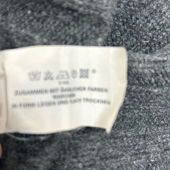 Gap Vintage Lambswool Sweater Medium Pullover Ribbed Fisherman Gray Unisex Crew - Picture 7 of 8